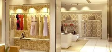 Giấy dán tường cho shop thời trang, cửa hàng quần áo siêu đẹp