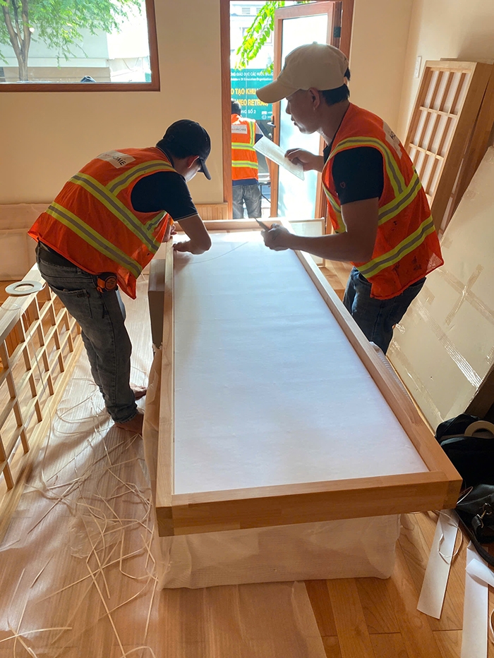 Thi công giấy Shoji cửa lùa nhật bản