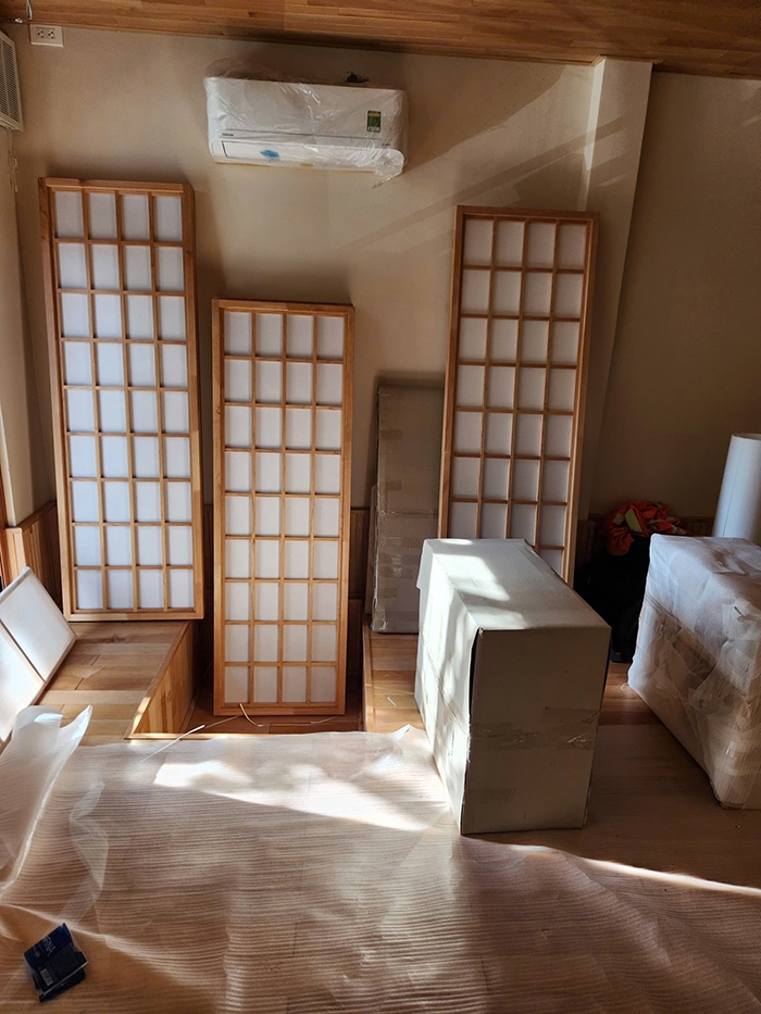 Thi công giấy Shoji cửa lùa nhật bản