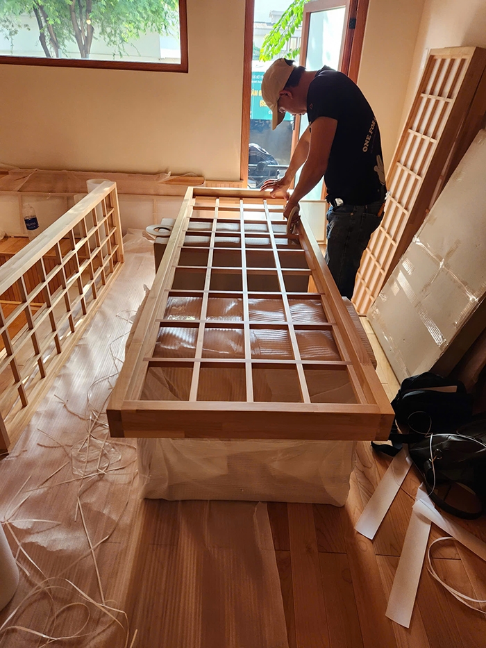 Thi công giấy Shoji cửa lùa nhật bản