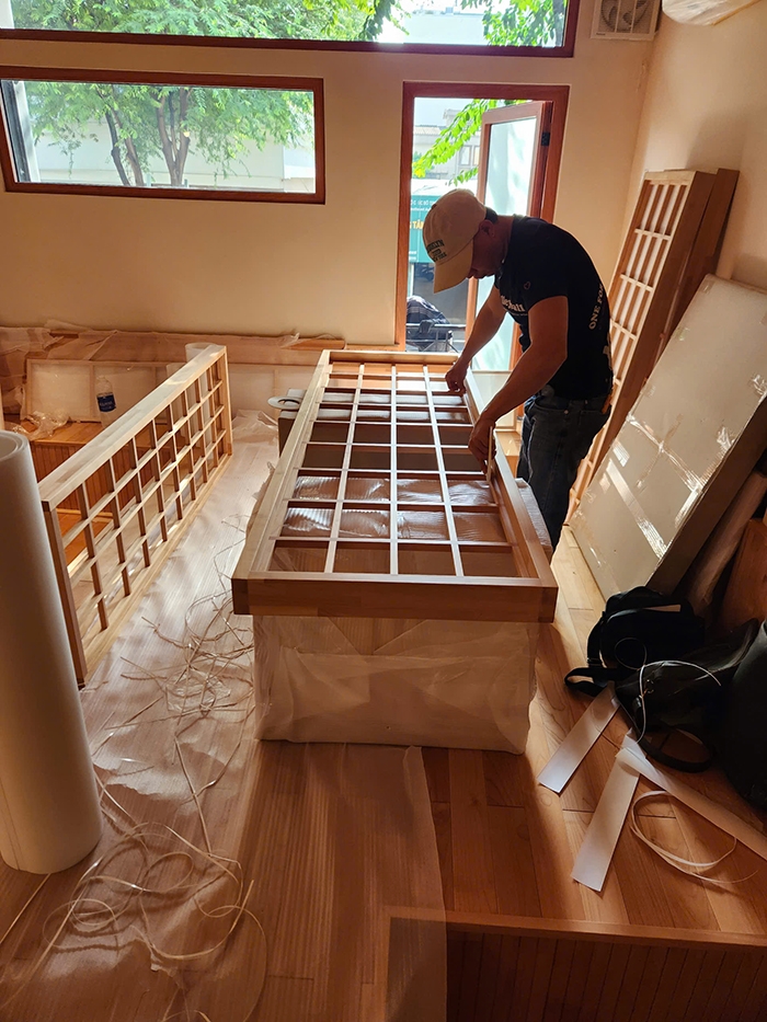 Thi công giấy Shoji cửa lùa nhật bản