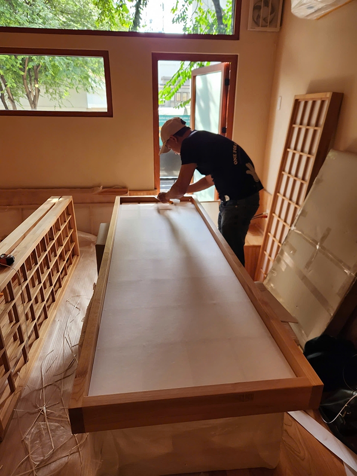 Thi công giấy Shoji cửa lùa nhật bản