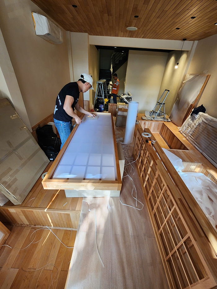 Thi công giấy Shoji cửa lùa nhật bản