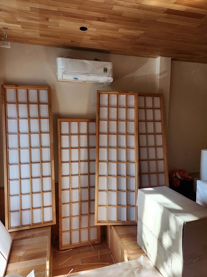 Thi công giấy Shoji cửa lùa nhật bản