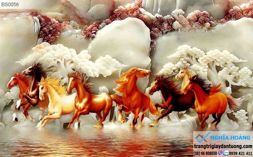 Tranh Dán Tường Mã Đáo Thành Công, Tranh Dán Tường Ngựa 3D | Trang Trí Giấy  Dán Tường - Nghĩa Hoàng