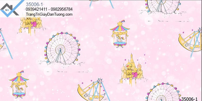 Giấy dán tường khu vui chơi-giấy dán tường vòng đu quay