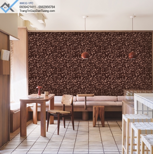 Giấy dán tường hạt cafe