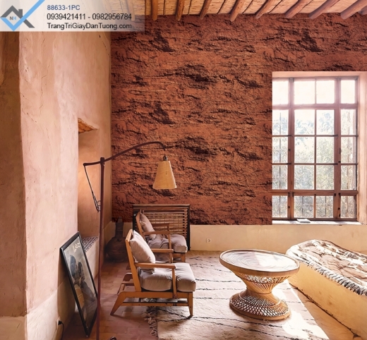 Giấy dán tường hình nền đất sét đỏ trầm tích