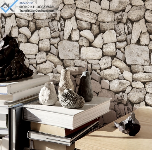 Giấy dán tường giả đá 3d
