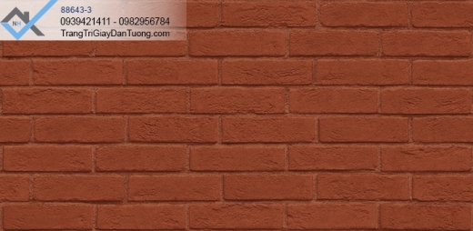Giấy dán tường giả gạch màu đỏ đô