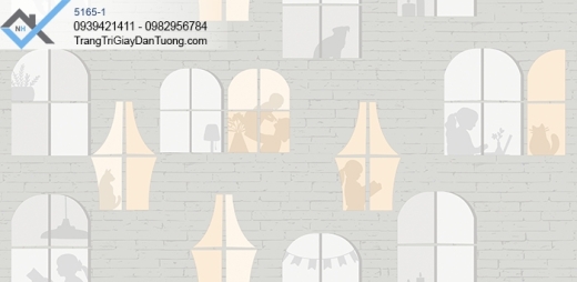 Giấy dán tường giả hình cửa sổ