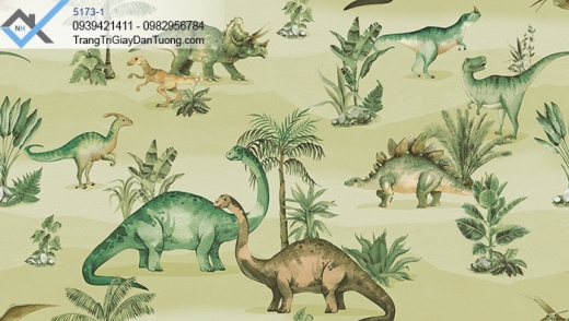 Giấy dán tường khung long